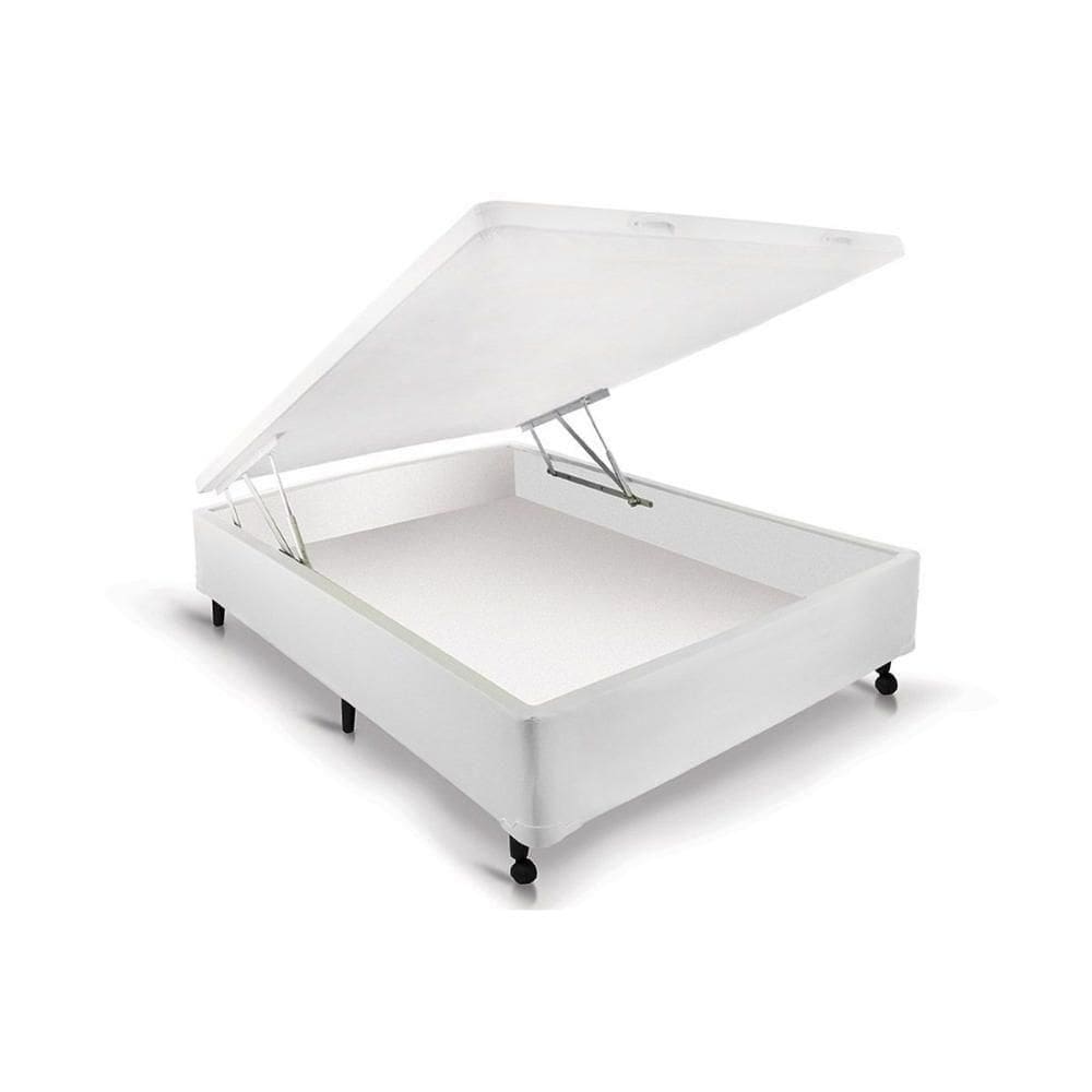 Cama Box Baú Viúva Courano White New (128x188x30) - Castor