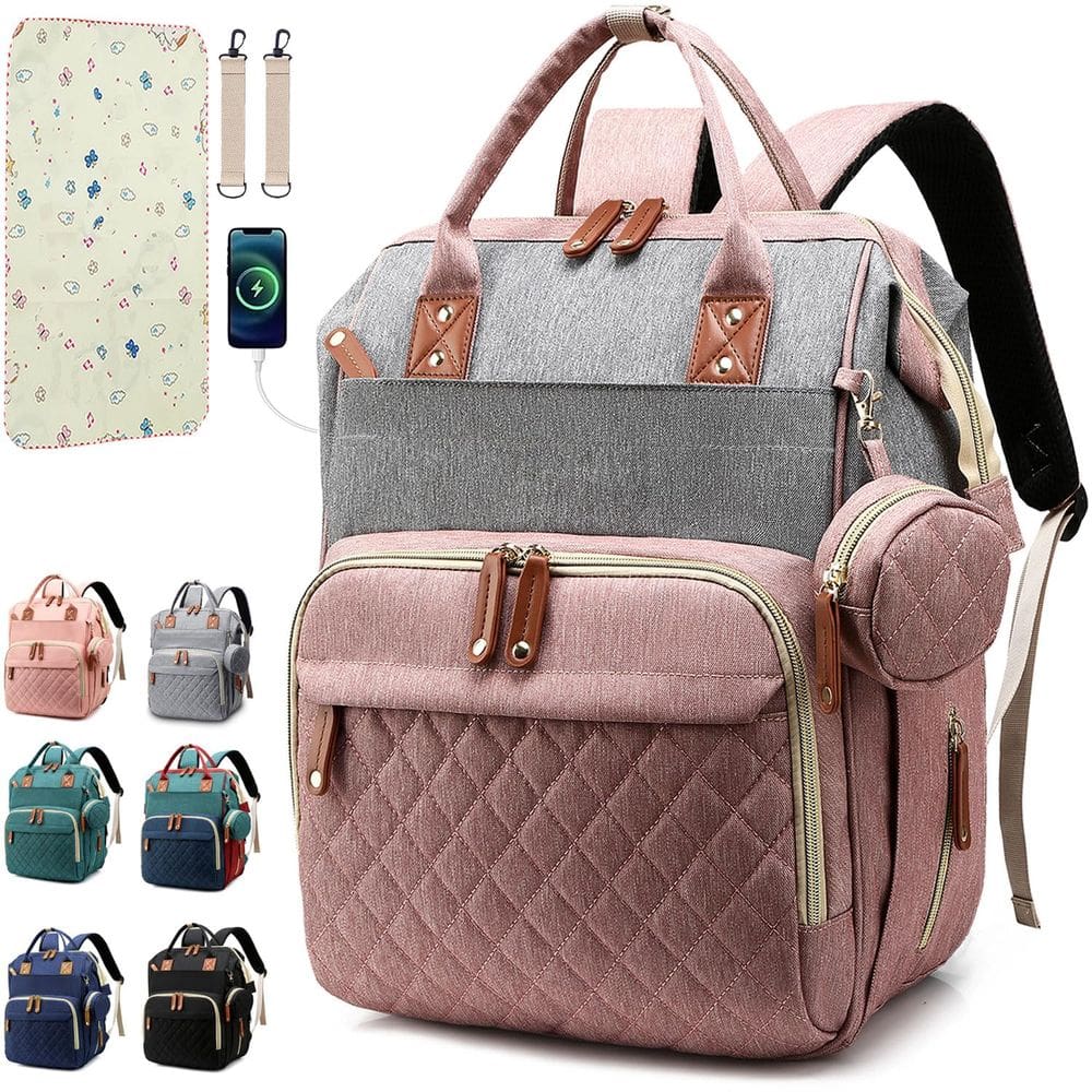 Mochila para fraldas SHITIESHOU Baby Girl Boy para viagem rosa