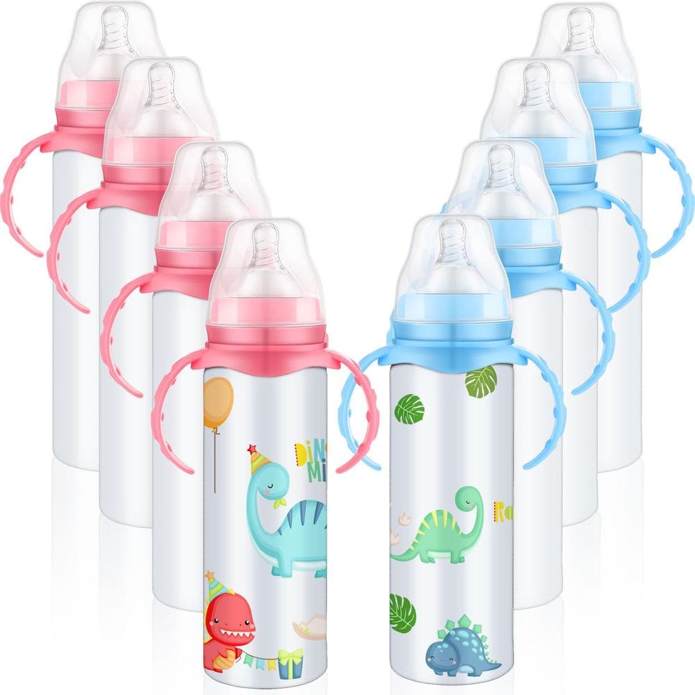 Mamadeira de sublimação Trelaco 240mL em aço inoxidável 8 unidades