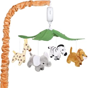 Berço musical: Mobile CLYMENE Safari Animals com 12 canções de ninar