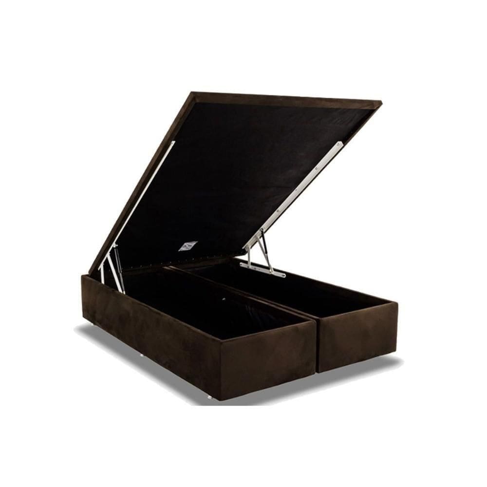 Cama Box Baú Universal King Suede Brown (186x198x35) - Ortobom