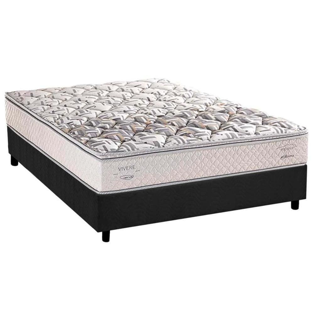 Cama Box Casal: Colchão Ortopédico Herval Ag65 Ergoplus C1604 + Base Crc Suede Gray(138X188)