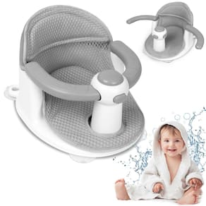 Assento de banho para bebês, banheira infantil TOSGN para 6 a 24 meses, cinza escuro