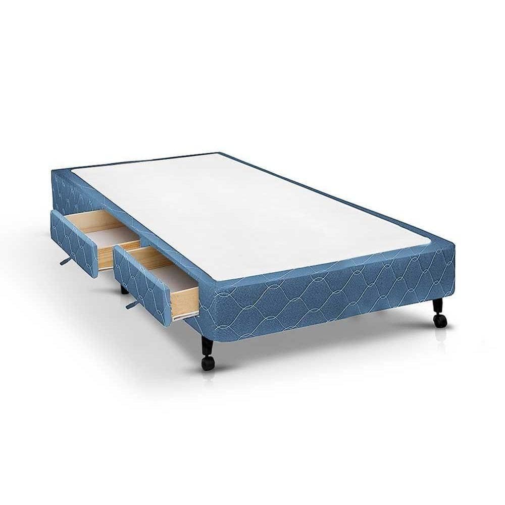 Cama Box Base C/gavetas Solteiro Poli Tecido Blue (78x27-c/2 Gavs) - Castor