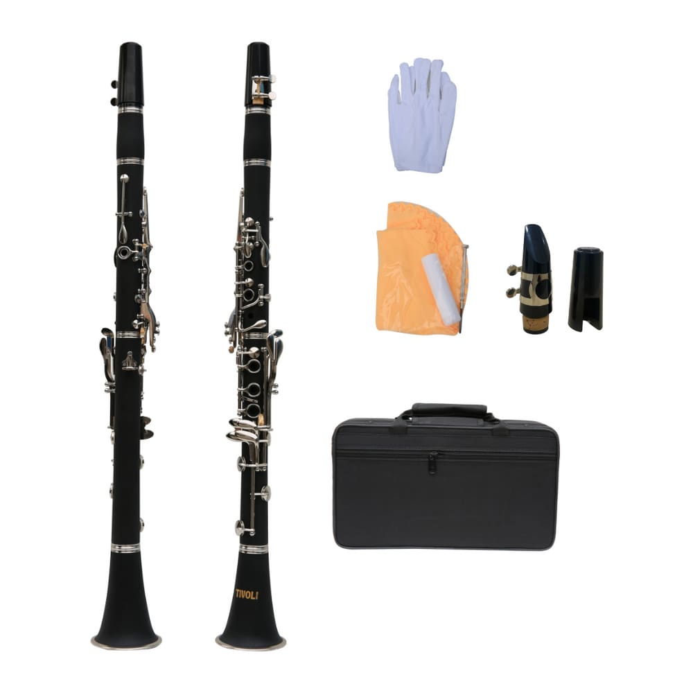 Kit Clarinete Tivoli Si Bemol Bb 17 Chaves Estojo Case Luxo