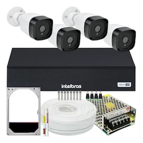 Kit 4 Cameras Segurança Hd  Dvr Intelbras 4 Canais Promo04