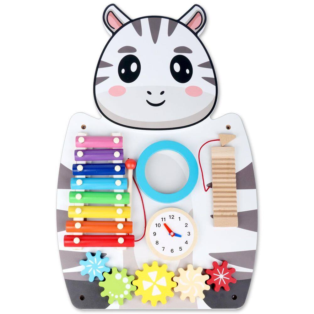 Painéis de parede sensoriais Sinpedex 5 Activities Zebra para crianças