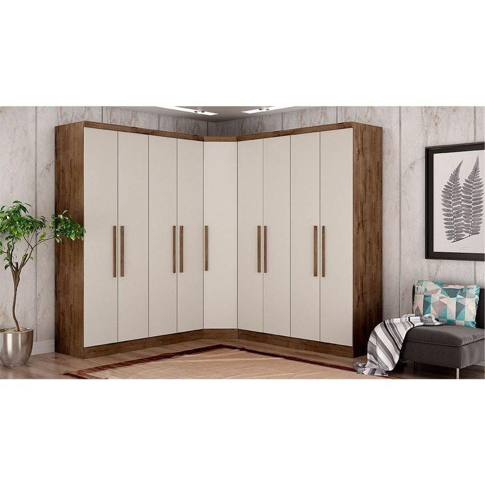Modulado De Quarto Guarda Roupa C- 4 Portas E 3 Gavetas Rizon-linea Cumaru-fendi