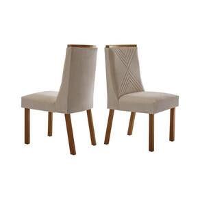 Cadeira Sala De Jantar Montreal Kit 2 Un Imbuia-suede Creme Pérola - Rufato