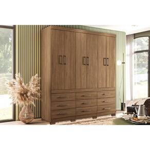 Guarda Roupa Solteiro 6 Portas E 9 Gavetas C- Pés Star 6.9 Jatoba