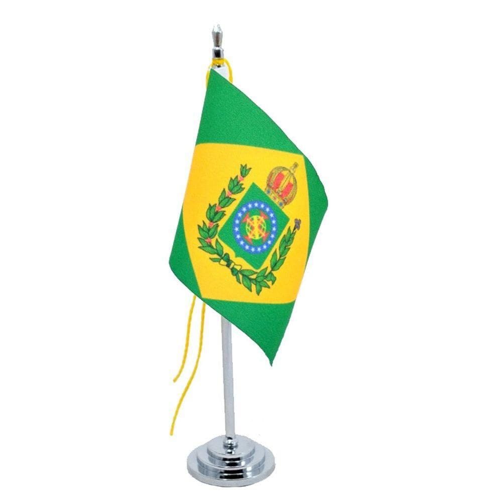Bandeira De Mesa Brasil Império 1822-1889 15cm Alt. (mastro)