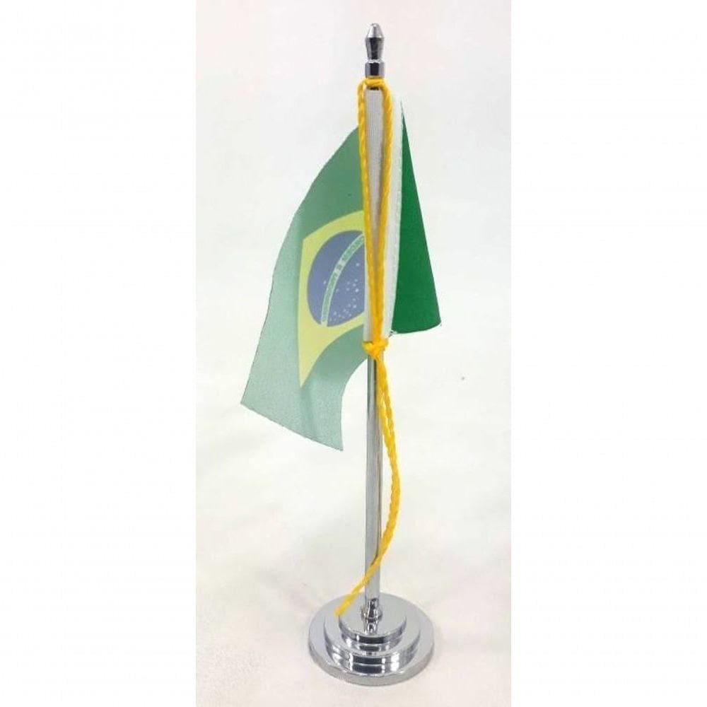 Mini Bandeira De Mesa Do Brasil 15 Cm Poliéster