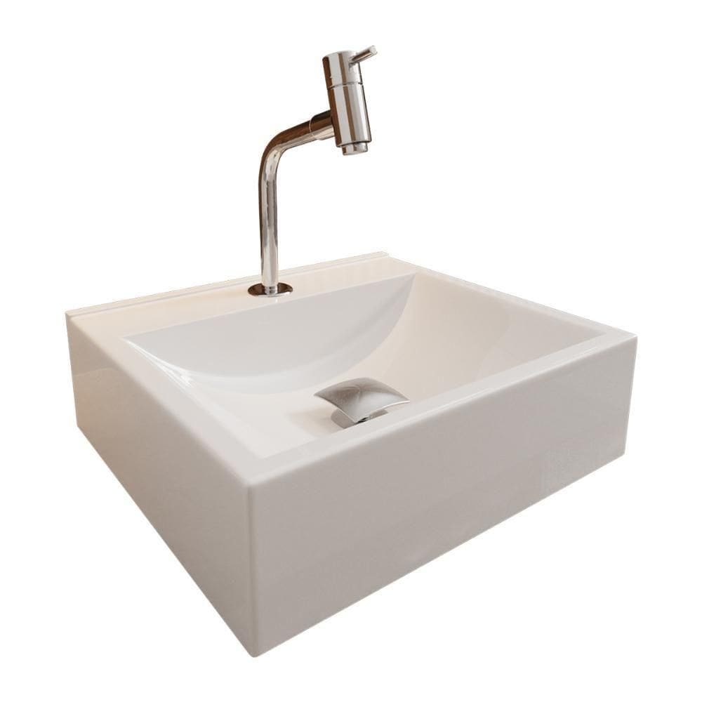 Cuba Pia Roma Com Torneira Dl05 E Valvula Click Inox Branco Brilho