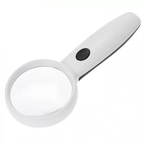 Lupa De Mão ótica 2 Led Recarregável 6.5x E 13x
