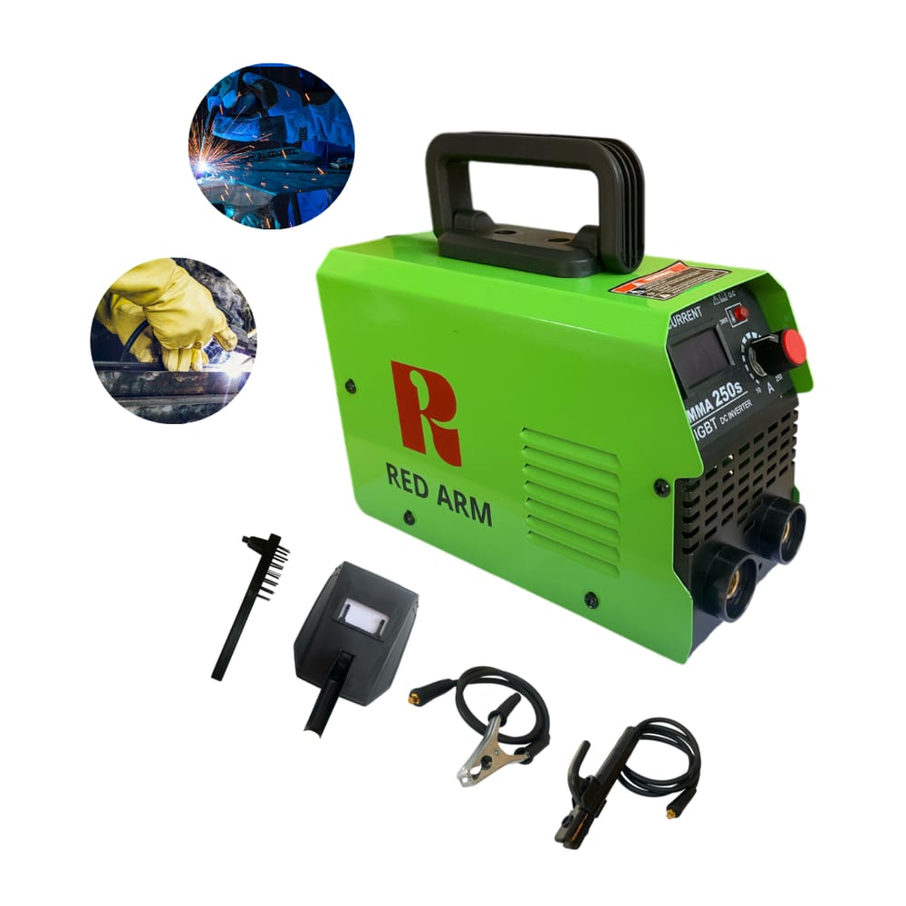Máquina Inversora De Solda Portatil Eletrodo Mma250 Red Arm