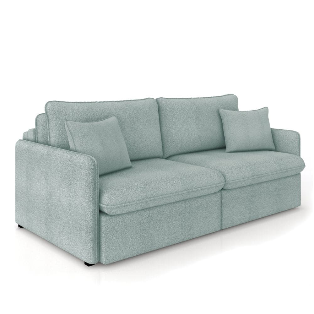 Sofá Retrátil Reclinável 4 Lugares 254cm Maili Bouclê Azul K01 - D`Rossi