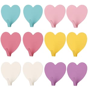 Ganchos de parede decorativos JTMyaota em forma de coração, pacote com 12