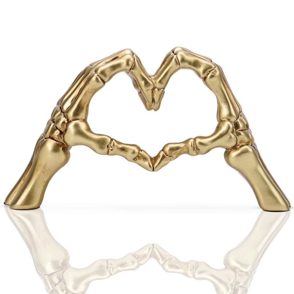 Estátua decorativa LCCCK Gold Love Gesture Resin 24x13x7cm