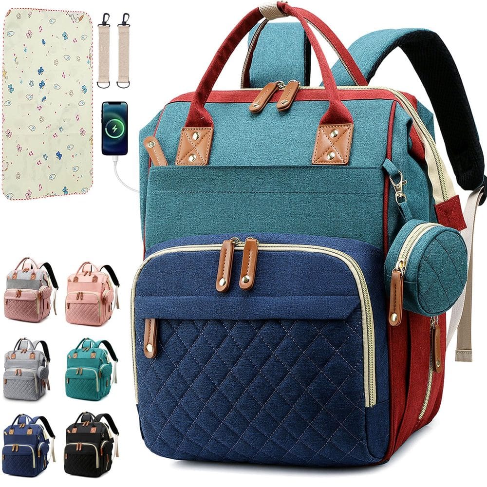 Mochila para fraldas SHITIESHOU Baby Girl Boy com almofada de 16 bolsos