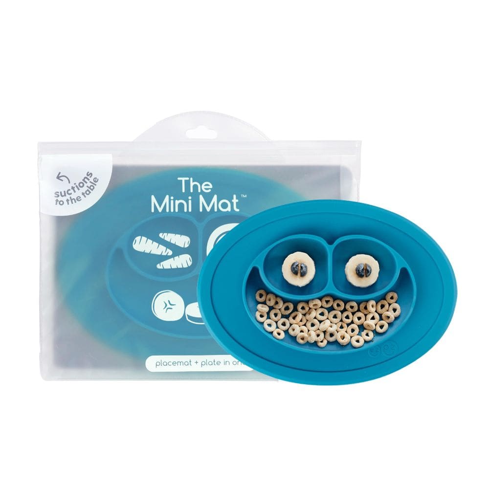Prato de bebê de silicone ezpz Mini Mat 12 meses ou mais com sucção azul
