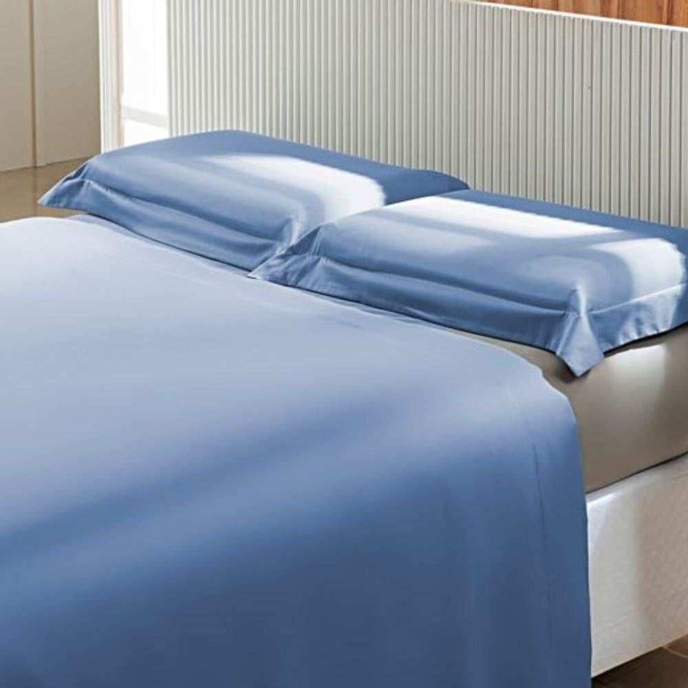 Jogo de Cama 300 Fios Essencial Solteiro Azul