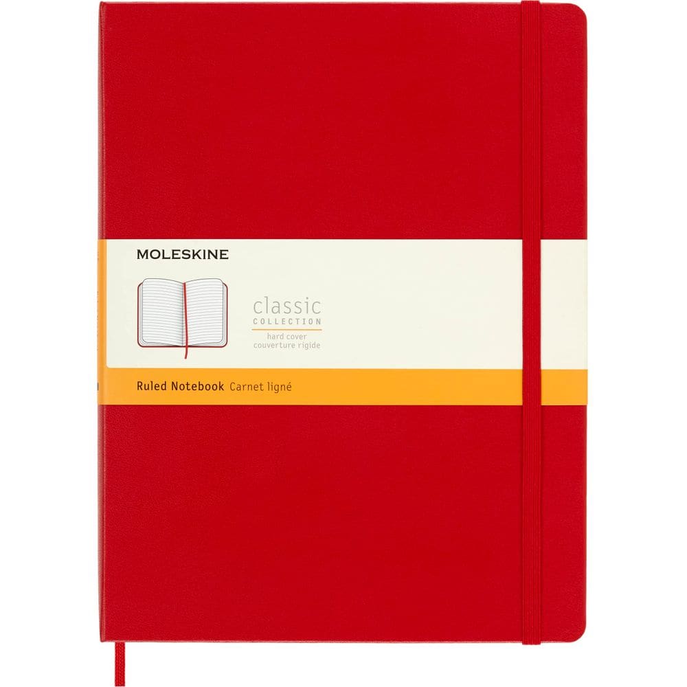 Caderno Moleskine Classic, capa dura, XL, vermelho escarlate, 192p