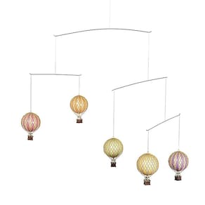 Modelos autênticos móveis de balão de ar quente em cores pastel
