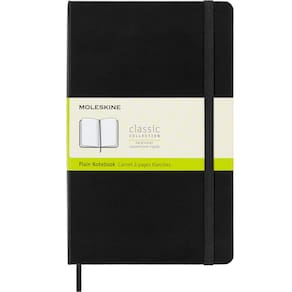 Caderno Moleskine Classic, capa dura, grande, preto, 240 páginas
