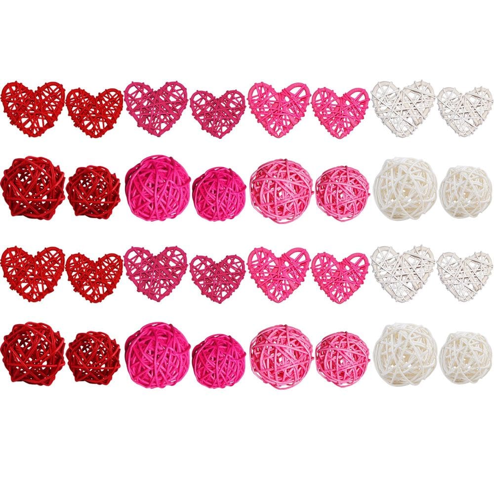 Bolas de vime decorativas STMK para o Dia dos Namorados 32 unidades