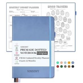 Caderno Dot Grid Journal SIMSIMY com agenda semanal e mensal