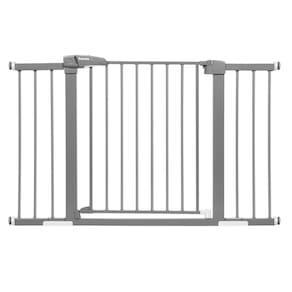 Portão para bebês/animais de estimação BABELIO Metal Auto Close 74-122 cm cinza