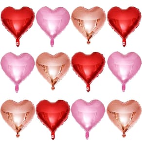 Balões Lovoir Red Heart Shape, 18 polegadas, 12 unidades