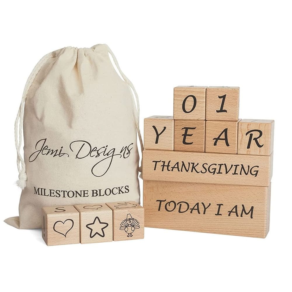 Milestone Blocks Jemi Designs Baby Photography Props Wood