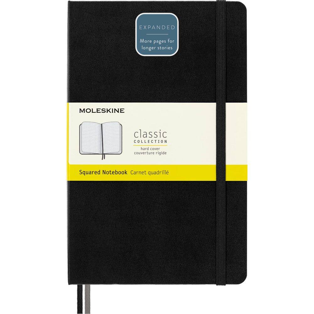 Caderno Moleskine Classic, capa dura expandida, grande, preto