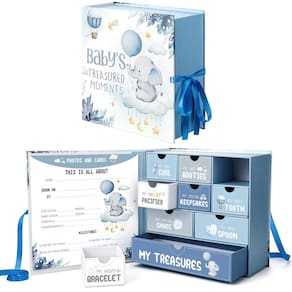 Caixa de lembranças para bebês Beeveer Elephant Newborn Memory Organizer