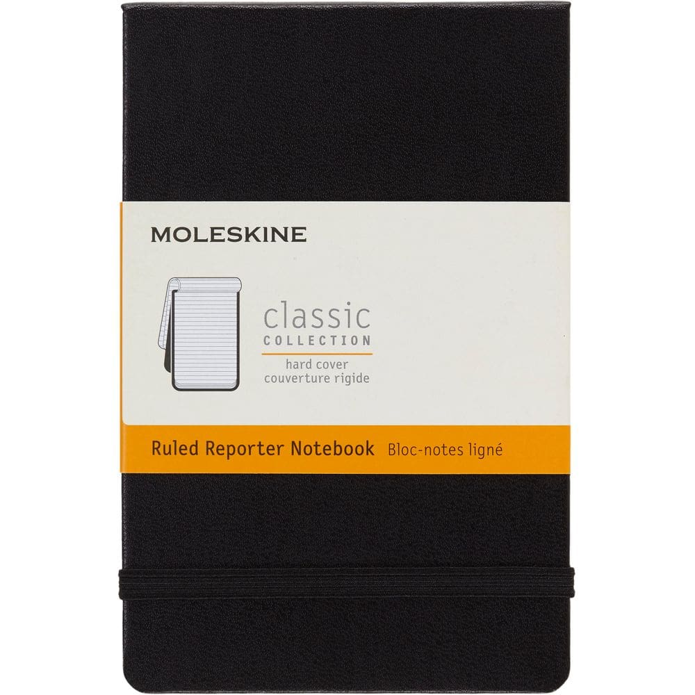 Caderno Moleskine Classic, capa dura, bolso, pautado em preto