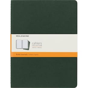 Capa macia Journal Moleskine Cahier GG Myrtle Green (conjunto de 3)
