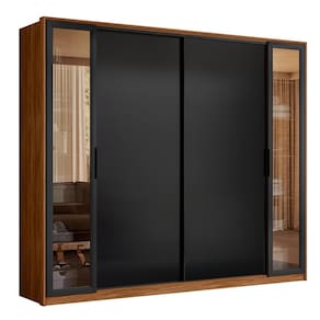 Guarda Roupa Casal Laredo 4 Portas Flex com Vidro Reflecta - Demartêz