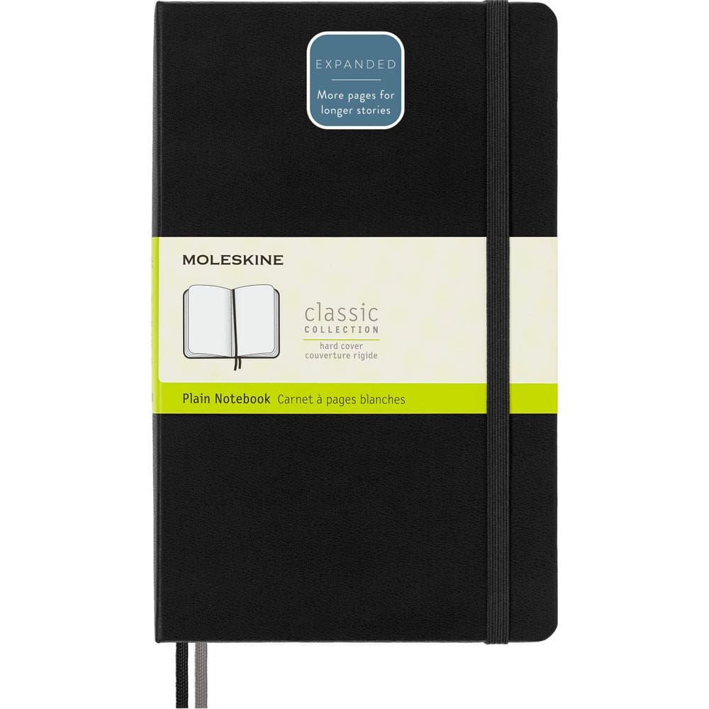 Caderno Moleskine Classic, capa dura expandida, grande, preto