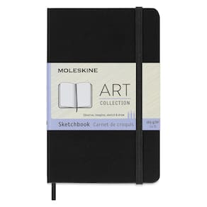 Caderno de esboços Moleskine Art, capa dura, bolso, preto, 80 páginas