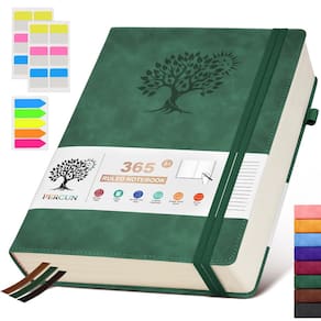 Caderno de jornal PERCUN A4 forrado com capa de couro de 365 páginas