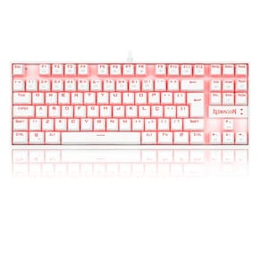 Teclado Mecânico  Redragon Kumara Lunar White Single Color LED Vermelho Switch Azul