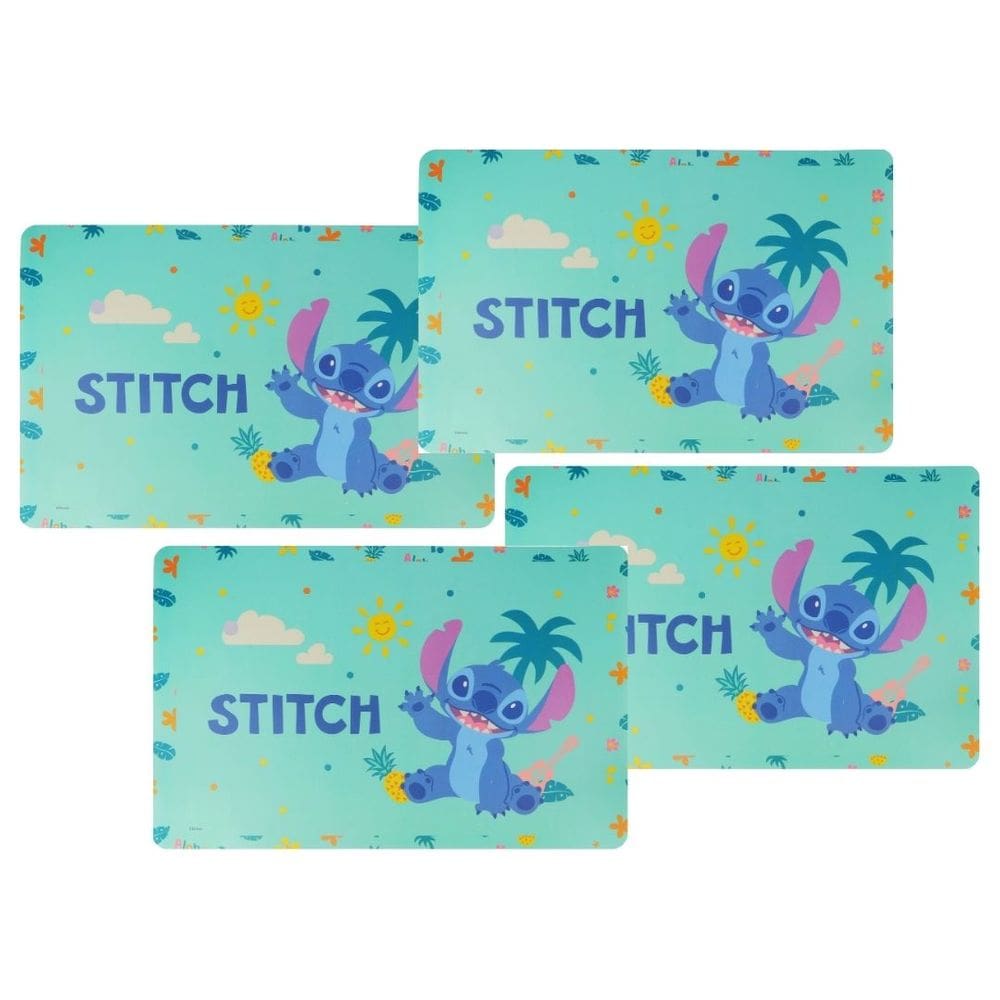 Jogo Americano Infantil 43x25cm PVC Stitch Disney 4 Unidades - Tuut