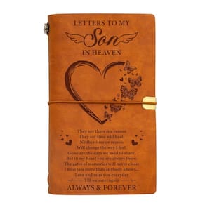 Memorial Leather Journal Vetbuosa Carta ao Filho no Céu