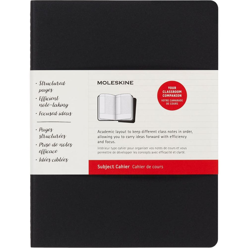 Caderno Moleskine Subject Cahier Journal XL Black Cranberry