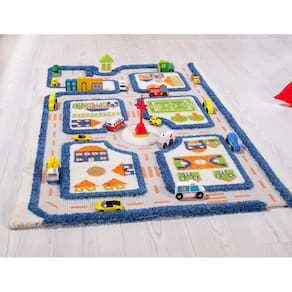 Tapete Play Mat IVI Thick 3D para crianças com design urbano colorido