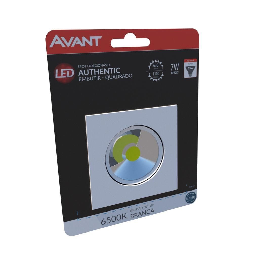 Spot Led Quadrado 7w Branco Branco 6500k