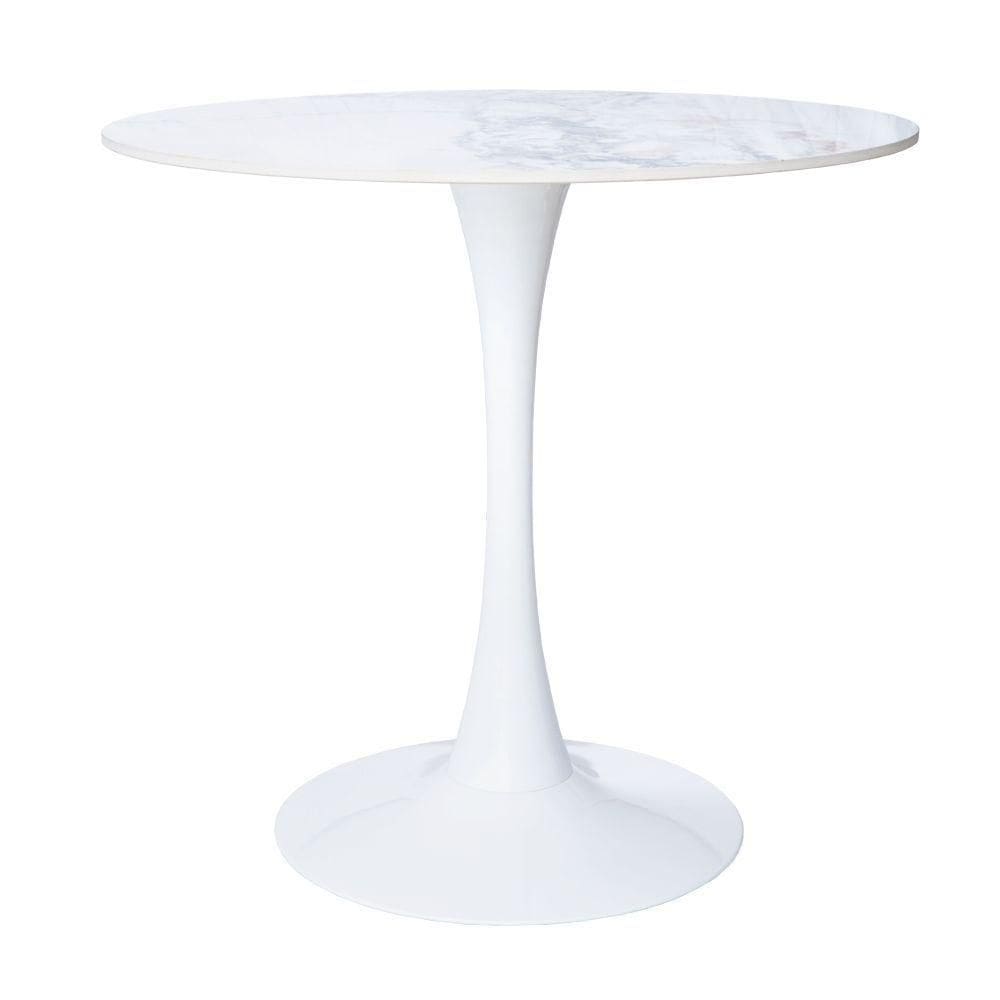 Mesa Saarinen Tulipa Redonda 80cm Tampo Madeira Preto Sala Cozinha Jantar