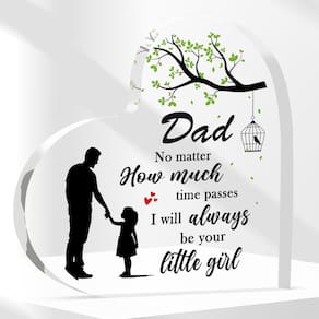Placa HAXOILO Dad Gifts from Daughter Heart Shape Acrílico