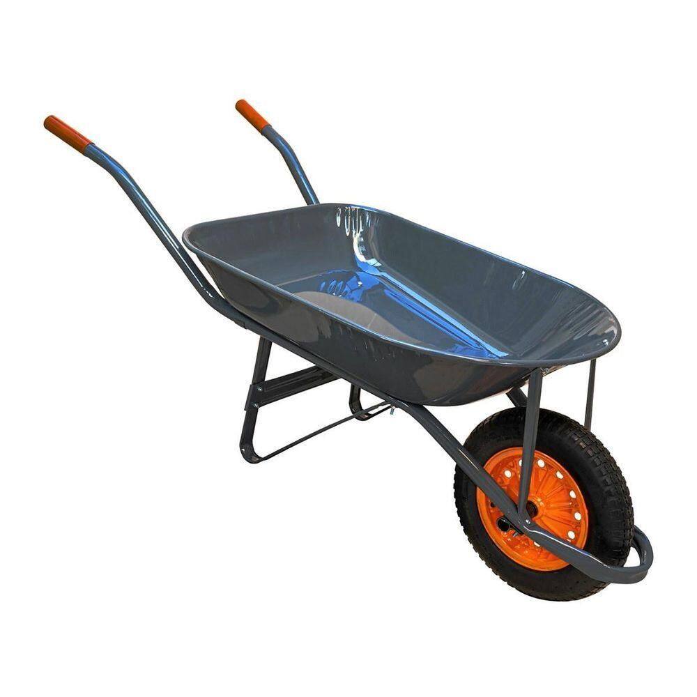 Carrinho De Mão Em Aço Carbono Pneu E Câmara Chapa 26mm 45l